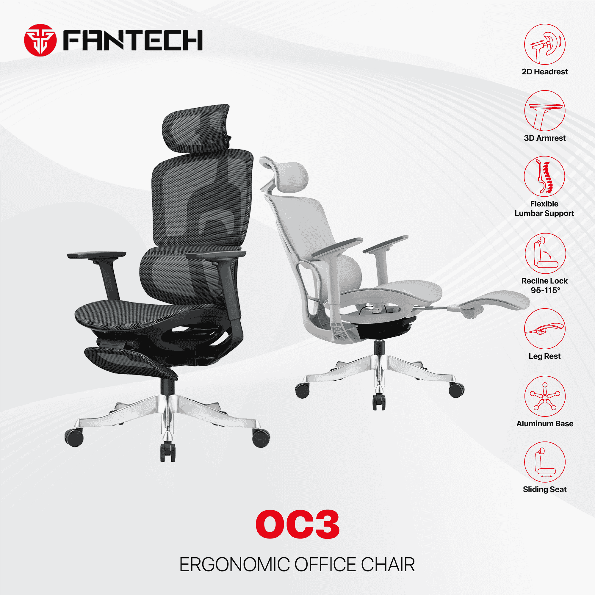 FANTECH OC3 ERGONOMIC OFFICE CHAIR FANTECH OC3 ERGONOMIC OFFICE CHAIR